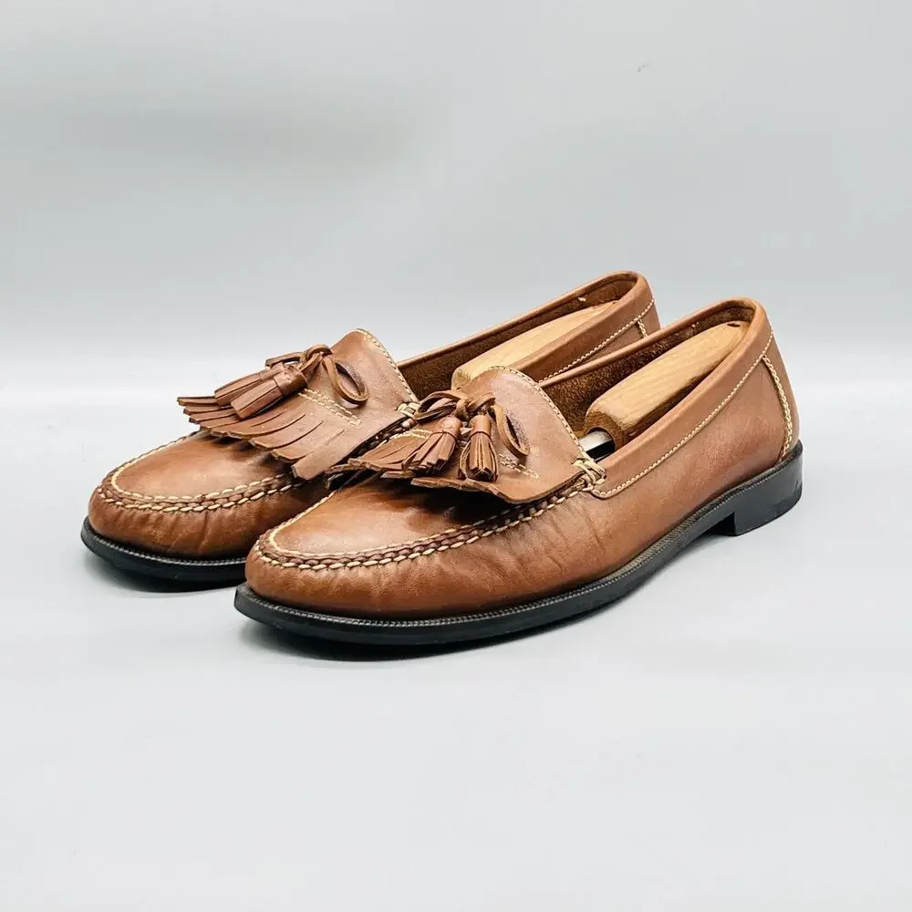 Cole Haan Shoes Men 10 Brown Leather Tassel Loafers Slip On Dress Classic